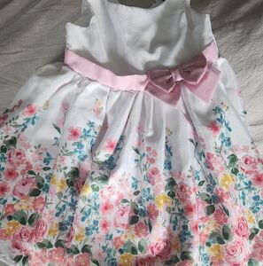 Floral Dress with Pink Bow